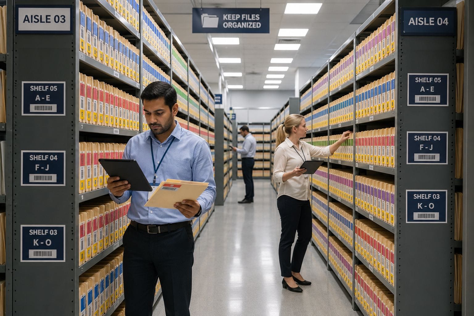 GOBO File & Document Tracking System — Physical files RFID-tagged for real-time location tracking and chain-of-custody management